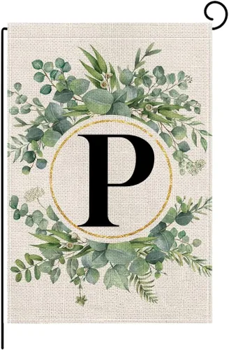 Vista 18 de wyooxoo Bandera de jardín floral con monograma de letra A, de 12 x 18 pulgadas, doble cara para exteriores, familia, apellido, bandera inicial