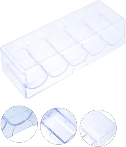 Vista 6 de Caja de chips Caja organizadora de plástico, contenedores de plástico transparente, almacenamiento de fichas de póquer, bandejas de fichas