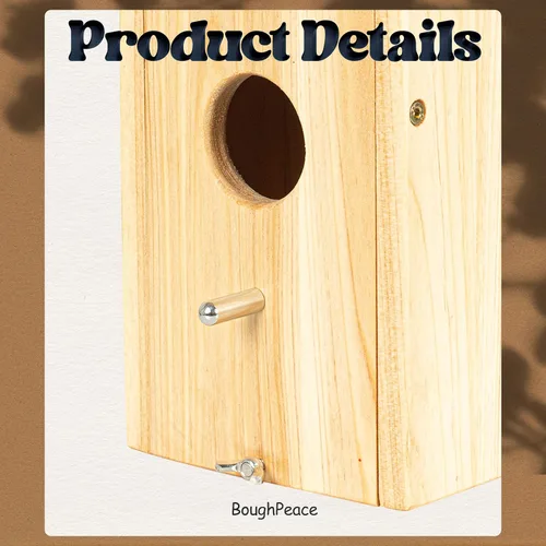 Vista 6 de Casas de madera para pájaros para pajareras exteriores, nido Bluebird House para cardenales, pinzón, Wren, golondrina, para ver el jardín, 1A #