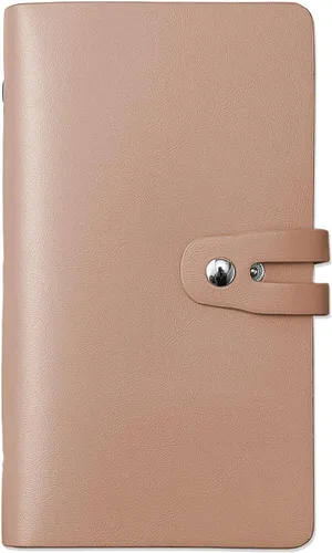 Vista 19 de Soporte para tarjetas de crédito RFID, organizador de tarjetas de visita de cuero con 96 ranuras para tarjetas, protector de tarjetas de crédito