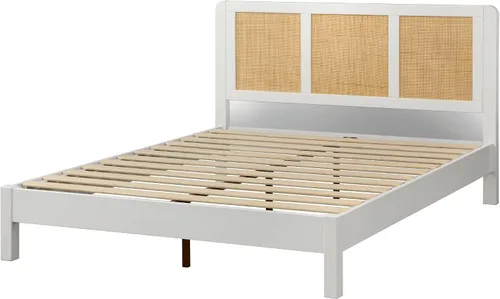 Vista 5 de Larkin Mid-Century - Cama de plataforma Queen en nogal