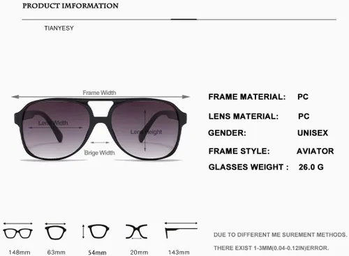 Vista 5 de TIANYESY Gafas de sol clásicas vintage estilo aviador para mujeres y hombres, montura grande retro de los años 70
