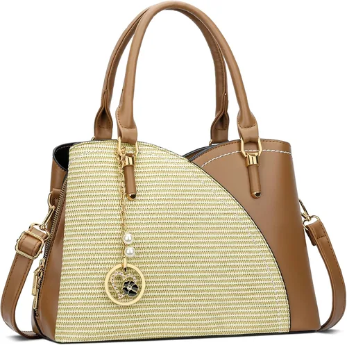 Vista 25 de KKXIU Monederos y bolsos de mano con triple compartimento para mujer, bolso de mano con asa superior