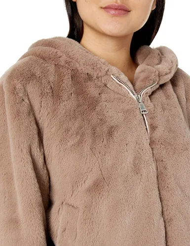 Vista 4 de The Drop Sloane - Chaqueta bomber de piel sintética con cremallera frontal para mujer