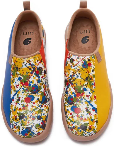 Vista 112 de UIN Zapatos de viaje para caminar para hombre, sin cordones, de lona, informales, ligeros, cómodos y modernos, diseño de perritos felices Ahhhhh