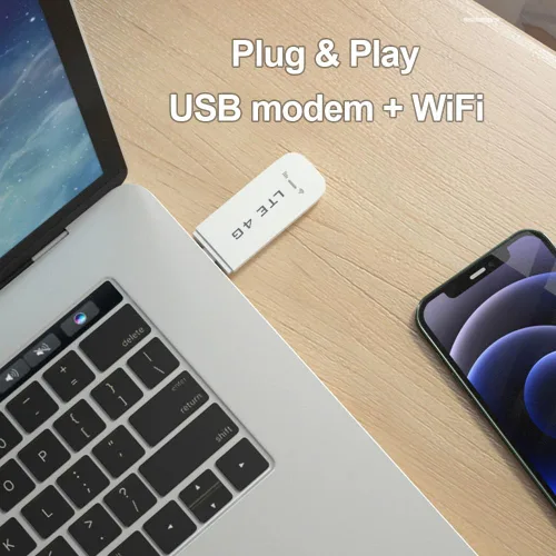 Vista 3 de Enrutador WiFi 4G portátil con ranura para tarjeta SIM, módem WiFi LTE USB WiFi de alta velocidad, punto de acceso portátil de viaje, mini enrutador