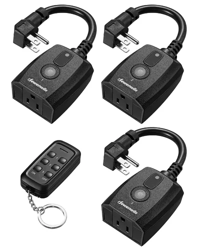 Vista 10 de DEWENWILS Toma de control remoto para exteriores para decoración navideña, interruptor de control remoto inalámbrico de 125 V 15 A, 1 control