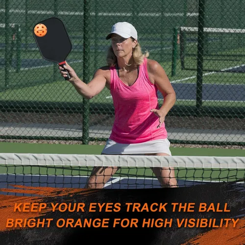 Vista 4 de Navona 40 Pack Premium 26-Holes Orange Indoor Pickleball Balls, Meet USAPA Official Requirement, Perfectly Balanced, High Bounce True Flight