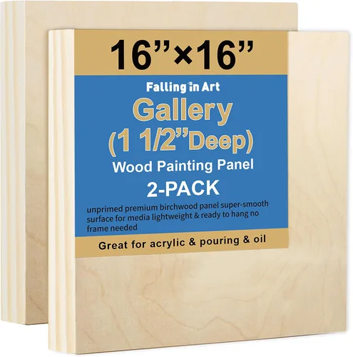 Vista 12 de Falling in Art Paquete de 2 paneles de lienzo de madera de abedul sin