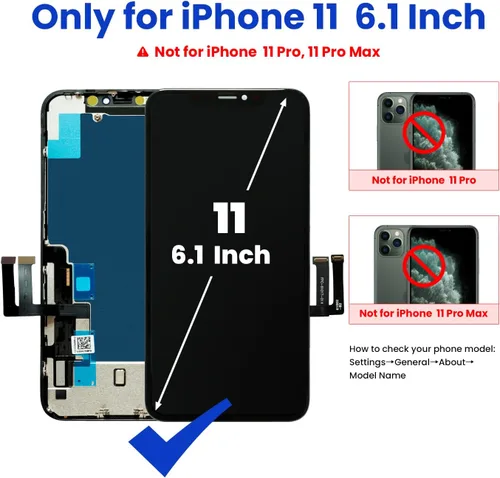 Vista 2 de para iPhone 11 Reemplazo de pantalla de 6.1", kit de reparación de pantalla LCD táctil 3D Genverdix, conjunto de montaje digitalizador