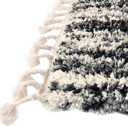 Vista 5 de Unique Loom Hygge Shag Collection - Alfombra rectangular de 2 pies 2 pulgadas x 3 pies 1 pulgada, color negro y blanco/gris