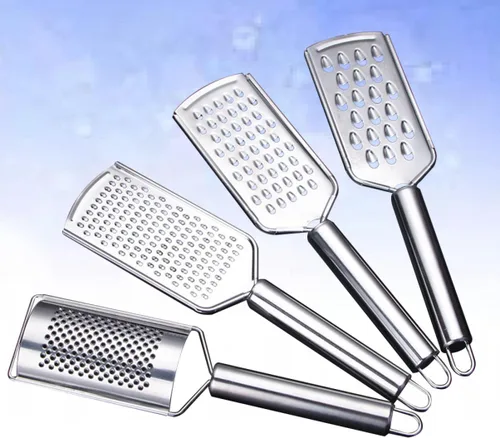 Vista 6 de Rallador de acero inoxidable para cortador de agujeros de cocina para papas, jengibre y queso, mango antideslizante para seguridad esencial
