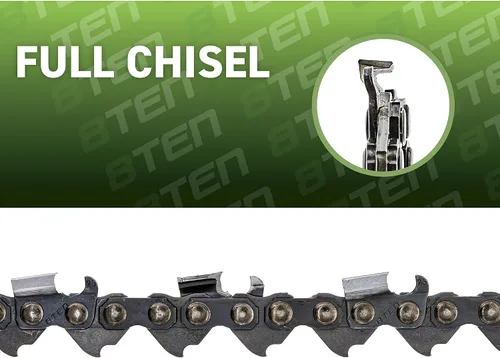 Vista 6 de 8TEN Barra guía de motosierra y cadena de cincel para Husqvarna 136 137 340 345 450 Rancher 20LPX072G 18 pulgadas .050 .325 72DL