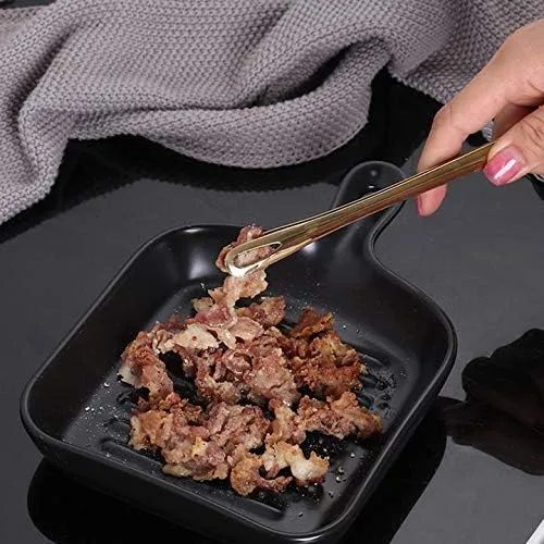 Vista 4 de Gold - Pinzas para servir alimentos, cocina, barbacoa, parrilla, freír, acero inoxidable, 2
