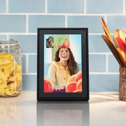 Vista 3 de Facebook Portal Mini - Pantalla táctil de 8 pulgadas de llamadas inteligentes con Alexa - Negro