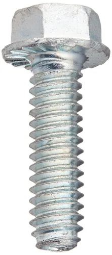 Vista 2 de Small Parts 1212RWS - Tornillo de rosca de acero para metal, chapado en zinc, cabeza hexagonal dentada, tamaño de rosca #12-24, longitud de 3/4