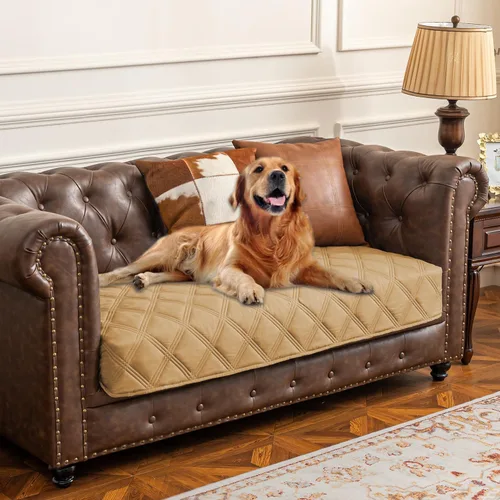 Vista 50 de Ameritex Funda impermeable para cama de perro, manta para mascotas con parte trasera antideslizante para muebles, cama, sofá