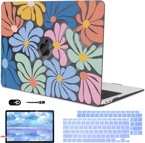 Vista 16 de Funda para MacBook Air de 13 pulgadas 2021 2020 2019 2018 para Mac A2337 M1 A2179 A1932 Funda con Touch ID, funda rígida de plástico