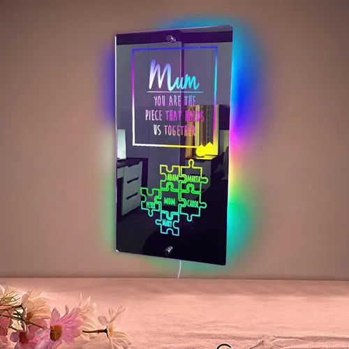 Vista 11 de Espejo de luz LED de neón personalizada de Affirmations "I Am - Decoración de pared con nombre personalizado para dormitorio, espejo LED