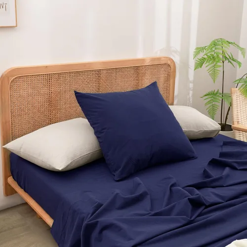 Vista 74 de BESTOUCH 100% Algodón Lavado Funda de Almohada para Cabello y Piel, Sensación de Lino, Suave, Cómoda, Transpirable, Juego de 2 Fundas de Almohada