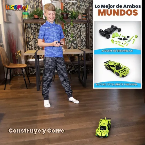 Vista 7 de WISEPLAY Kit de construcción de automóvil a control remoto, 453 piezas de juguete para niños de 8 a 10 años, gran auto a control remoto para niños