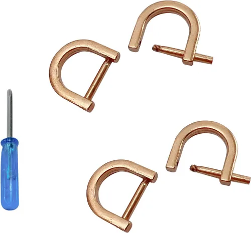 Vista 18 de willikiva 4 anillos en D con tornillo de cierre de repuesto para llave de grillete en forma de U, soporte de anillos D, herradura, de cuero