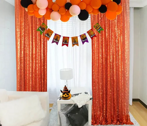 Vista 8 de ShinyBeauty Cortinas de lentejuelas 2 paneles de 2 x 8 pies, cortinas de fondo de fiesta verde azulado con purpurina para bodas, Navidad, Año Nuevo