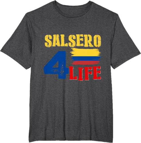Vista 10 de Salsa Colombiana Gift - Camiseta de música con bandera colombiana Negro