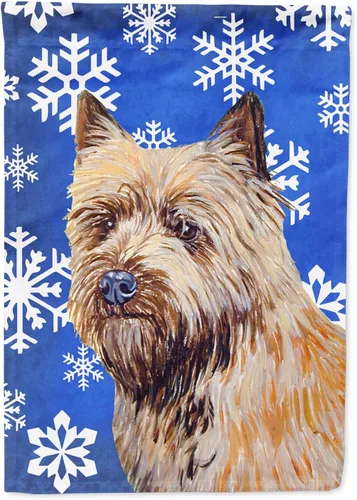 Vista 94 de Caroline's Treasures SC9374GF Bulldog English Snow flakes Holiday Garden Flag Buzón Bandera decorativa para patio exterior, patio, obras de arte