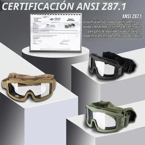 Vista 3 de Lancer Tactical AERO Airsoft gafas tácticas de seguridad ANSI Z87.1 - anti vaho, lentes de 3mm de doble panel para caza, paintball Negro