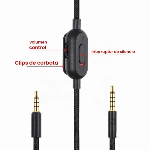 Vista 7 de Cable auxiliar G433 para auriculares Logitech Wired G233, G Pro, G Pro X