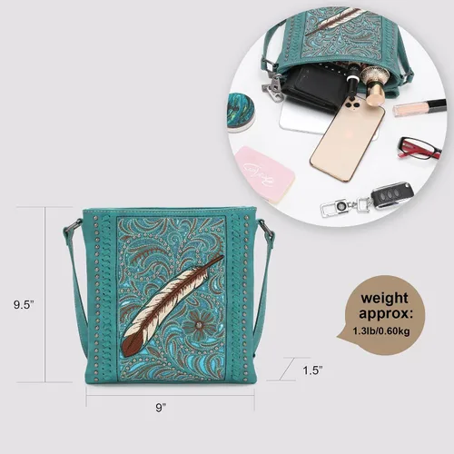 Vista 7 de Montana West Western Purse - Bolso cruzado para mujer, bolso de hombro