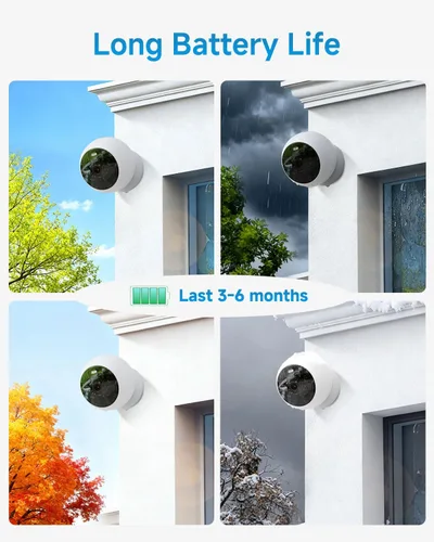 Vista 8 de Cámara de seguridad Noorio B200 inalámbrica para exteriores magnética, cámaras 1080p para seguridad del hogar, cámara WiFi para interiores