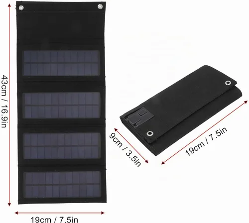 Vista 7 de Kit de panel solar, panel solar portátil, eficiencia de salida de 40 W, alta eficiencia de conversión, panel solar plegable, paneles solares