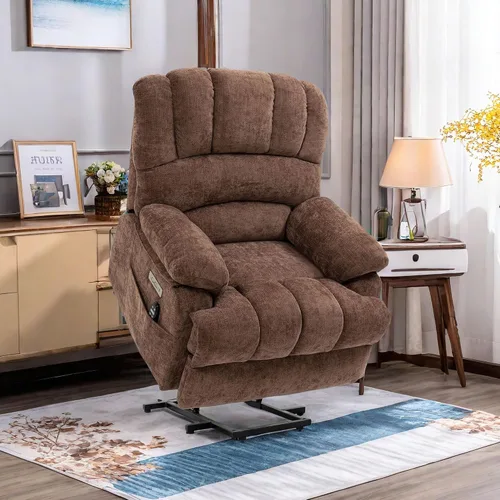 Vista 9 de Trustyue Silla elevadora eléctrica con masaje de cuerpo completo y calor, sillas reclinables eléctricas para adultos, control remoto, asistencia