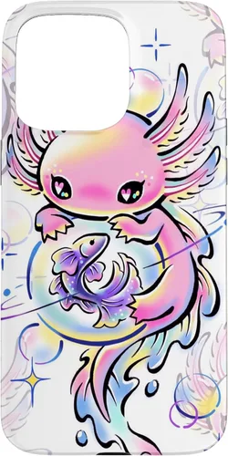 Vista 31 de Cute Kawaii Axolotl Purple Magical Crystals Case for iPhone 17