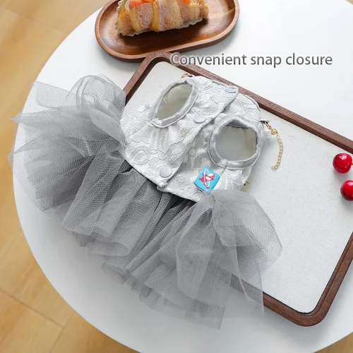 Vista 69 de ANIAC Daisy Vestidos para Perros Pequeños Hembra con Anillo para Correa, Nudo de Lazo Vestido de Boda para Cachorra, Traje de Gato de San Valentín