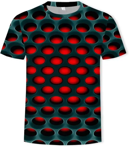 Vista 3 de GDJGTA Camiseta para hombre con impresión 3D y cuello redondo de manga corta