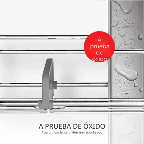 Vista 3 de simplehuman Carrito de ducha de poste de tensión de 8', acero inoxidable y aluminio anodizado