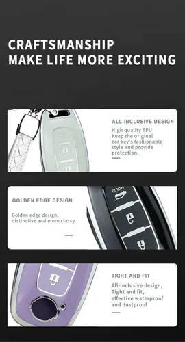 Vista 6 de ontto Funda de llave de 3 botones para Nissan Rogue 2023 Inteligent Smart Remote Key Fob Cover Anti-arañazos