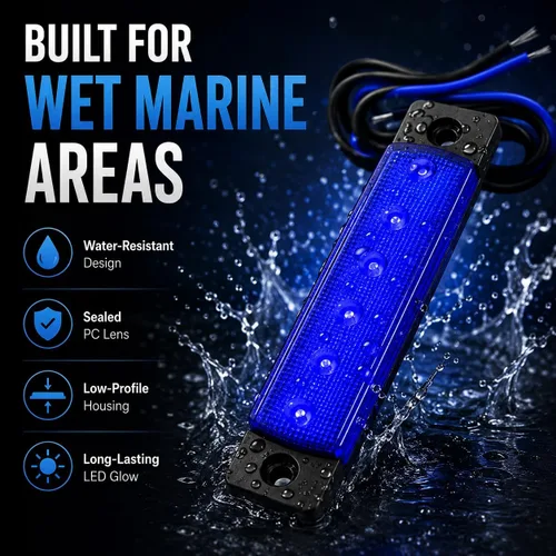 Vista 3 de Shangyuan Luces marinas: 6 luces interiores LED impermeables para yate, barco de pesca, kayak y más, 12 V