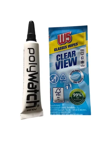 Vista 3 de Polywatch Reparación plástica pulida/de acrílico de los vidrios del reloj 0.2 fl oz con el limpiador del paño de W