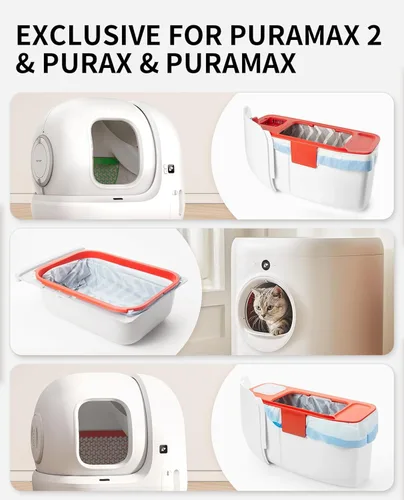 Vista 2 de PETKIT PuraX PuraMax - Bolsas de basura reemplazadas, 1 rollo, bolsas portátiles para contenedores de basura para gatos para caja de arena