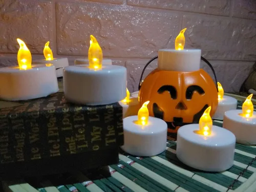 Vista 3 de YIWER Velas de té de batería, velas LED de té de 200 horas, paquete de 12 (amarillo cálido)