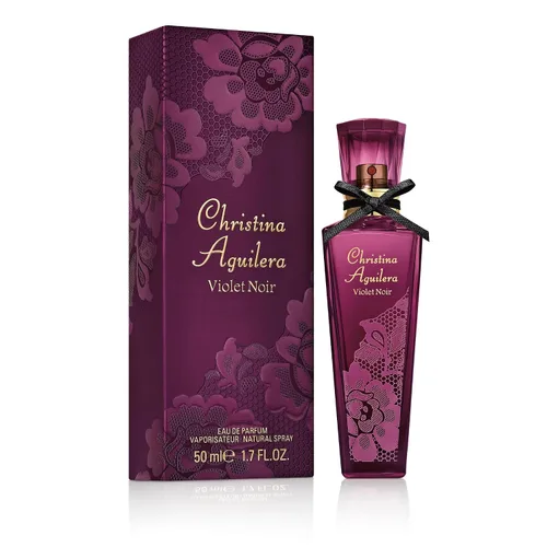 Vista 9 de Christina Aguilera Violet Noir Eau de Parfum para Mujer, 0.5 fl oz Eau de perfume floral amaderado para mujer. Perfume con notas de rosa absoluto