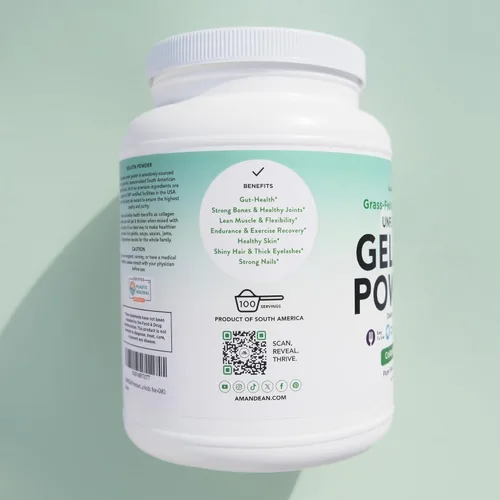 Vista 8 de Beef Gelatin, Gelatina en polvo de vacuno alimentado a pasto (XL 2.2 libras) sin sabor Suplemento proteico anti-edad 18 Aminoácidos para tener