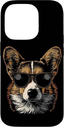 Vista 14 de iPhone 16 Corgi con gafas de sol divertido perro mamá papá Corgi caso