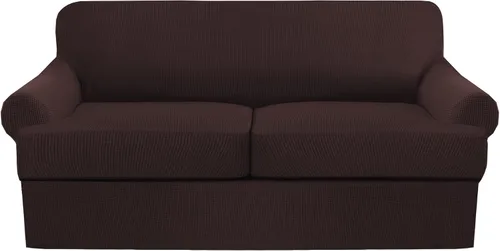 Vista 13 de Funda de sofá con cojín en T de alta calidad, juego de 4 piezas para sofás con cojines en T (se adapta a 72-90 pulgadas), protector de muebles suave