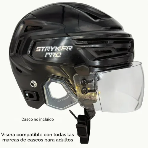 Vista 3 de Casco de Hockey TronX S30 de Corte Recto con Visera Transparente (Antiarañazos/Antiniebla) Certificado CE