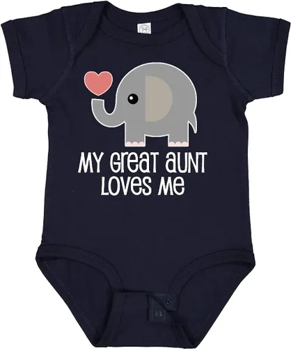 Vista 11 de inktastic Body para bebé Great Aunt Loves Me Elefante 0040 Negro